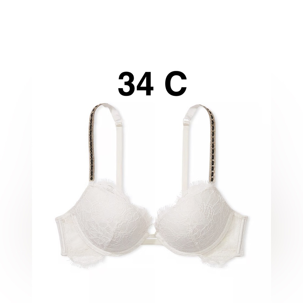 Victoria’s Secret VERY SEXY
Shine Chain Strap Lace Push-Up Bra- NEW